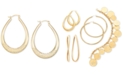 Macy's Large Patterned Teardrop Shape Hoop Earrings in 14k Gold Vermeil